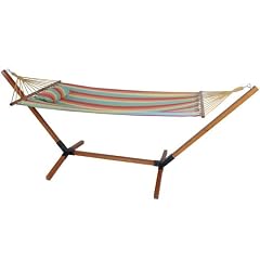 Komfortable H�ngematte 'Haiti' Holzgestell Baumwolle bis 100kg