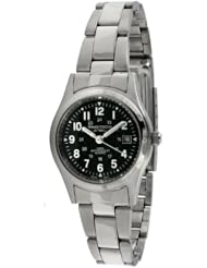 Timetech Steel 3603L Womens Steel Black Dial Bracelet Watch