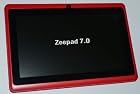 RED Color 7.0 ZEEPPAD(TM) ANDROID 4.0 TABLET 4GB CAPACITY WIFI, CAMERA, YOUTUBE, GAMES SKYPE VIDEO CALLING & NETFLIX MOVIES