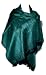 40% Off Super Soft Baby Alpaca Wool Reversible Shawl Wrap Cape Dark Kelly Green Color Black Accents