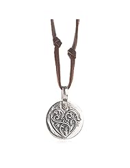 Sterling Silver Heart and Soul Leather Necklace