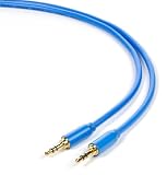 Aurum Cables 3.5mm Male To 3.5mm Male Stereo Audio Cable - For iPhone, iPad or Smartphones - 4 Feet (BLUE)