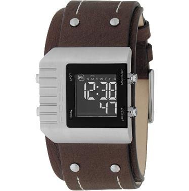 Fossil Men's JR9680 Digital Brown Leather Watch