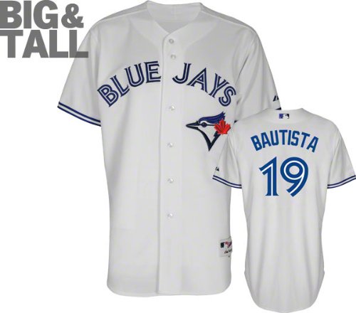 Jose Bautista Jersey: Big & Tall Majestic Home White Authentic Toronto Blue Jays Jersey