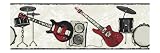 York Wallcoverings Candice Olson Kids CK7781B Rock N Roll Border, Red/Black