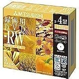 三菱化学メディア DVD-RW 4.7GB ビデオ録画用 2-4倍速 5枚ジュエルケース入 印刷可能 VHW12YSP5