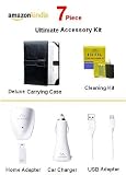 Ultimate Accessory Kit For The Amazon Kindle 2 Wireless Reading Device (6" Display, Global Wireless, Latest Generation Kit Includes Slim Leather Like Carrying Case, Micro USB Adapter, Home AC Adapter, Car Adapter + Screen Protectors + Free Cleaning Kit