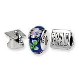 Sterling Silver Reflections Graduation Boxed Bead Set