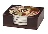 Absorbent Coaster Gift Set - Facade II - Coordinating Holder Included