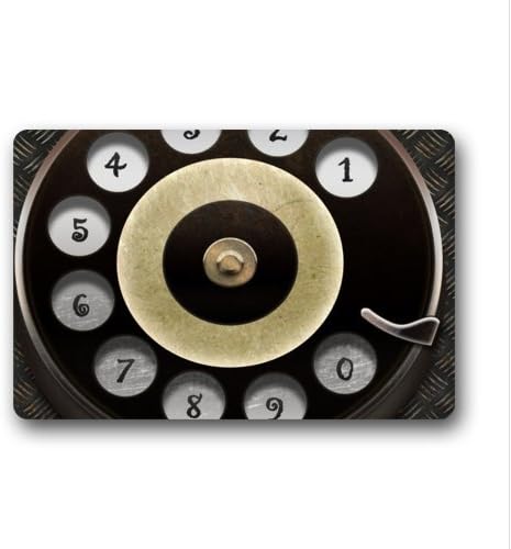 Custom Classic Rotary Dialer Telephone Stain Resistant Color Indoor/outdoor Floor Mat Doormat(23.6 X 15.7 Inch)