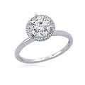White Diamond Halo Ring