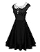 ACEVOG Women's Elengant Vintage Casual Evening Dress,Black,Medium