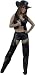 Ladies Black Faux Leather Chaps & Vest Costume Set