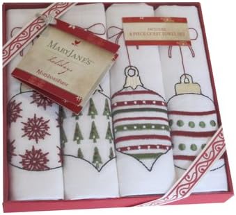 Mary Jane's 4-Piece Holiday Guest Towel Set