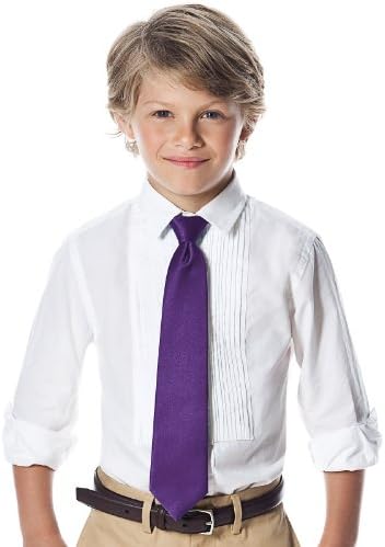 Boy's 14" Matte Satin Zip Neck Tie - Majestic