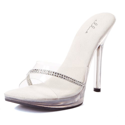 Sexy Rhinestone Slide Shoe 5 Inch Heel Womens Rhinestone Mule