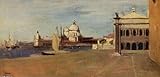IMAGE OF Hand Made Oil Reproduction - Jean-Baptiste Corot - 24 x 12 inches - Venice, the Grand Canal, View...