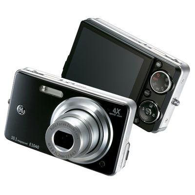 GE E1040 - Digital camera - compact - 10.0 Mpix - optical zoom: 4 x - supported memory: MMC, SD, SDHC - black