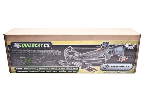Barnett Wildcat C5 Black Crossbow Package (Quiver, 3 - 20-Inch Arrows and Premium Red Dot Sight)