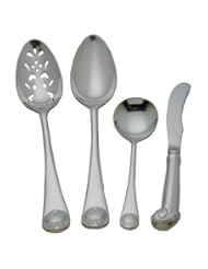 Kitchen: Colonial Williamsburg Royal Shell Stainless Steel Flatware 4 Piece Hostess Set - Reed & Barton