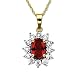 10k Yellow Gold Created Ruby and Diamond-Accent Pendant, 18"