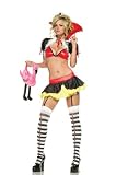 5Pc Alice In Wonderland Queen Of Hearts Sexy Holiday Party Costume