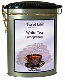 Tea Of Life White Tea Series,  Pomegranate, 50-Count, 2.65-Ounce Tins (Pack of 6)