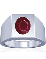 14K White Gold Oval Cut Ruby Solitaire Ring