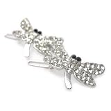 Crystal Butterfly Barrette Hair Accessory -- 2 pc Set