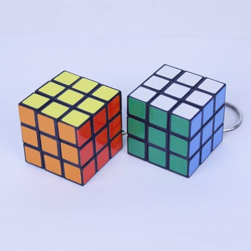 YUOBEE®5pcs Keychain Rubik's Cube 3x3x3cm Puzzle Magic Game Toy Key Keychain Carrying Playing