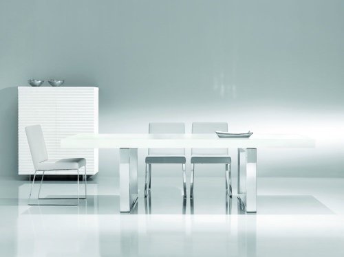 Lacquered Top Rectangular Dining Table by Yuman Mod - Stainless Steel (AB600.108R)