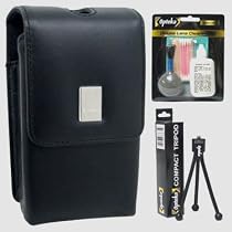 Canon PSC-55 Deluxe Leather Case & Opteka Pro Cleaning Kit & Tabletop Tripod for Canon PowerShot SD1000, SD950, SD870, SD800, SD700IS, SD750, SD630, SD550, SD500, or Similar Digital Cameras