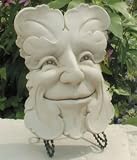 Cast Stone GLADSTONE Wall LEAF FACE Plaque SCULPTURE Outdoor Indoor