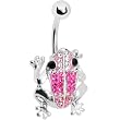 Pink Crystal Frog Belly Ring MADE WITH SWAROVSKI ELEMENTS