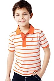 Pure Cotton Striped Polo Shirt