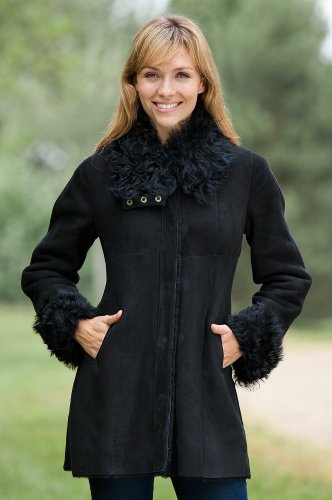 Women's Marianne Shearling Sheepskin Jacket, BLACK, Size 2