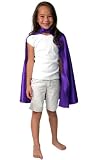 Girls Purple Fairy Princess Superhero Dressup Halloween Costume Cape