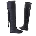 Damen Schuhe, Overknee stiefel, 1712, Synthetik in hochwertiger Leder Optik