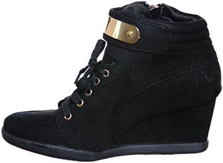 Pl Hi-top Wedge Lace-up Sneaker (10, black53) [Apparel]