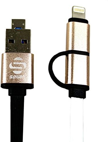 SOGEN Charging Cable for ipad mini air2 iPhone 5 5s 5c iPhone 6 6 Plus Micro USB Sync Data Charger Cord 2in1 Design for Samsung HTC LG Nexus Motorola White