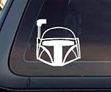 Boba Fett Helmet Car Decal / Sticker - White