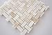 White Onyx Basketweave Mosaic Tile with White Onyx Dots, Cross-Cut, Polished - Sample
