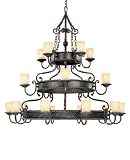 Savoy House 1-2239-20-25 San Gallo - Twenty Light Chandelier, Slate Finish with Cream Scavo Glass