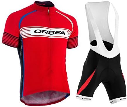 2016 China Fashion Mens Orbea Cycling Jersey Bicicleta Bike Cycling Clothing Suit New Short Sleeve Red Cycling Skinsuits (Jerseys+bib short suit, M)