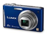 Panasonic Lumix DMC-FS35EG-A Digitalkamera (16 Megapixel, 8-fach opt. Zoom, 6,7 cm (2,7 Zoll) Display, bildstabilisiert) blau