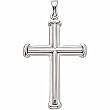 14K White Gold Cross Pendant - 34.75x25.00mm