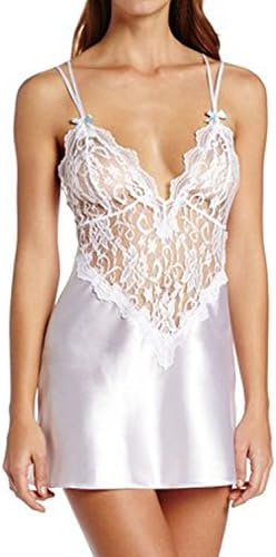 Avidlove Women Sexy Transparent Splicing Bow Strap Dress Lace Lingerie and G-string