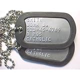 Custom Milspec Personalized Dogtag Set with Chains and Silencers.