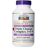 21st Century Dietary Supplement Triple Omega Complex 3-6-9 Enteric Coated Softgels, 180 Count Bottle