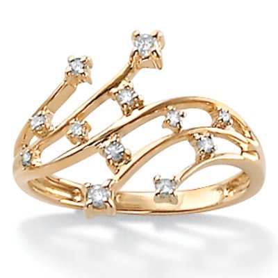 10k Diamond Accent Shooting Stars Ring